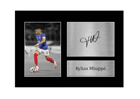 Mbappe France printed signed autograph picture