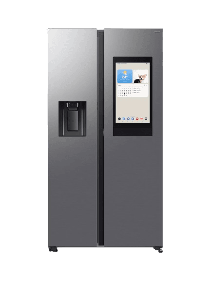 Samsung Bespoke AI RS90F66BETEU Freestanding 65/35 American Style Fridge Freezer, Silver