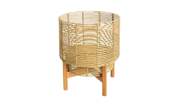 Habitat Large Woven Rattan Planter with Stand - Natural
