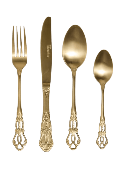 16 Piece Gold Ornate Cutlery Set