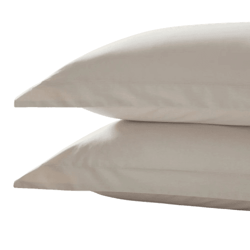 DUSK Pair of Plain-Dye Oxford Pillowcases - 200 Thread Count - Natural