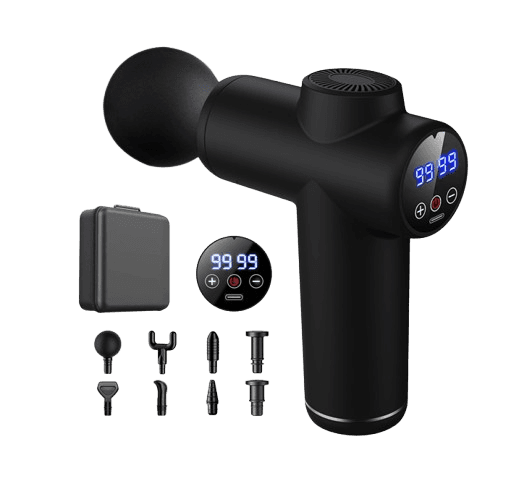 Mini Massage Gun, 99 Speeds, 8 Heads, LCD Touchscreen