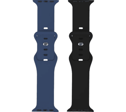 SANDSTROM Apple Watch 42-49 mm (Series 1/2/3) Silicone Strap - Set of 2, Navy & Black