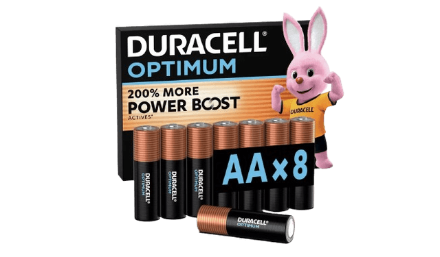Duracell Optimum Alkaline AA Batteries - Pack of 8
