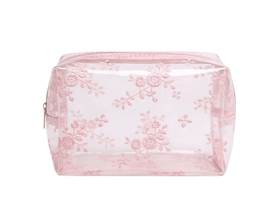Embroidered PVC Transparent Makeup Bag