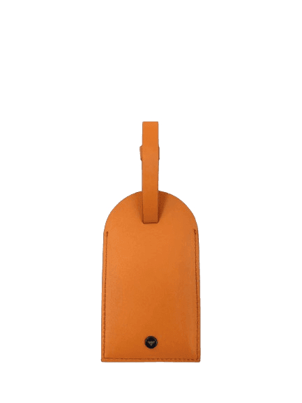 Apatchy Leather Luggage Tag, Orange