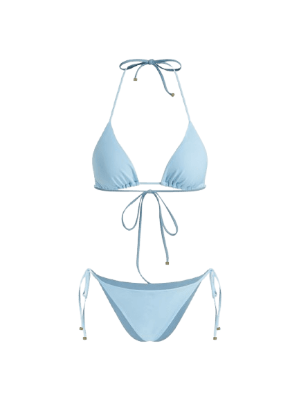 Cider Halter Neckline Tie Side Bikini Set