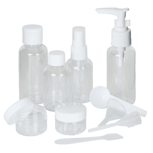 Plastic 10 Piece Travel Bottle Set
