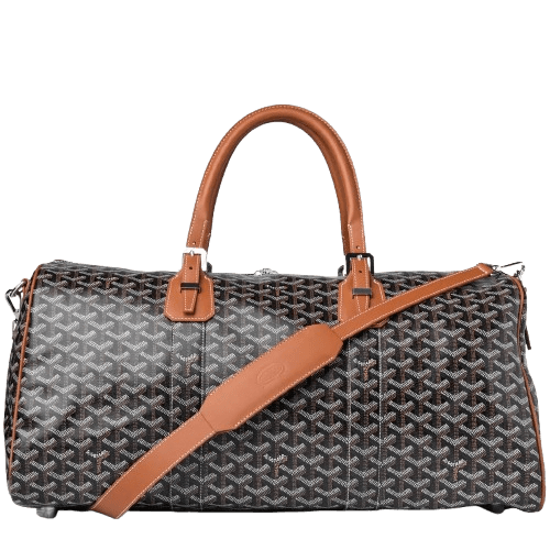 Goyard Boston 50 Black Tan Bag With Strap