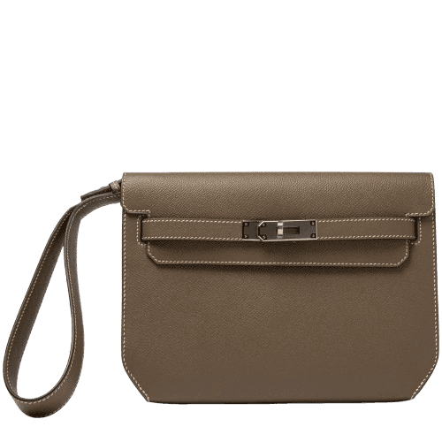 Hermes Paris Kelly Depeches 25 Epsom Etoupe Palladium Hardware