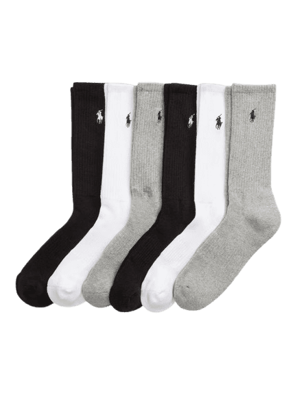 Ralph Lauren Polo Pony Cotton Blend Socks, Pack of 6