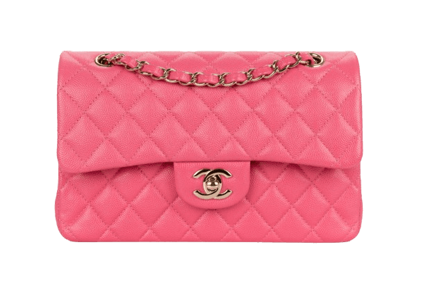 Chanel Small Double Classic Flap Pink Caviar Gold Hardware