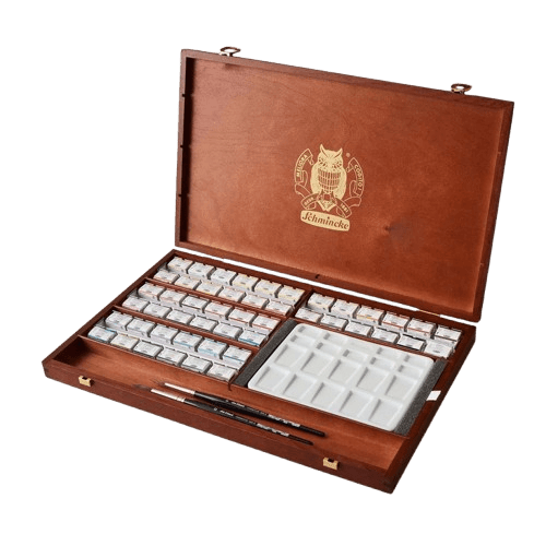 Schmincke Horadam Aquarell Watercolour Full Pan Wooden Set of 48