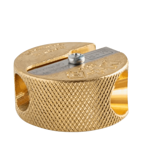 Mobius & Ruppert M+R Brass Brass Round 2 Hole Pencil Sharpener