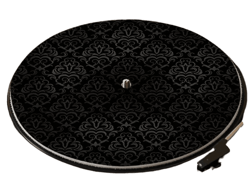 2D Black Pattern Design Record Turntable Mat
