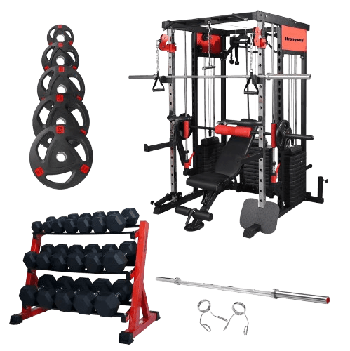 Strongway Premium Multi Gym Smith Machine (3 Weight Stacks)