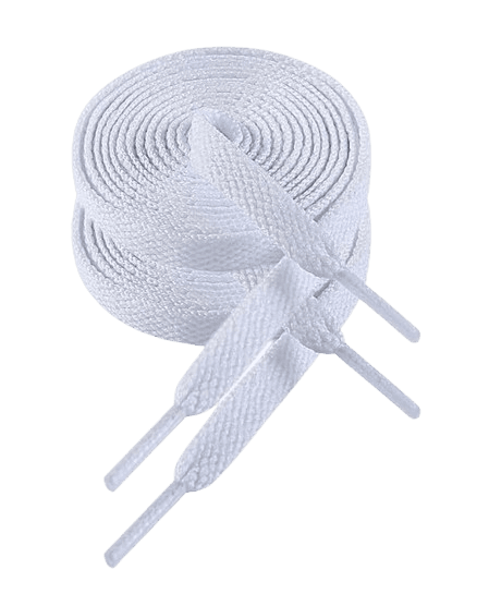 VSUDO 8mm Flat Shoe Laces - Snow White