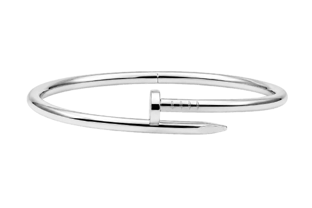 Plain Nail Silver Bangle