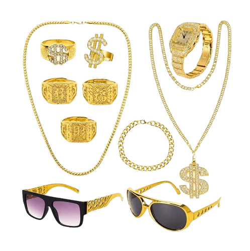 10 Pcs Hip Hop Costume Kit