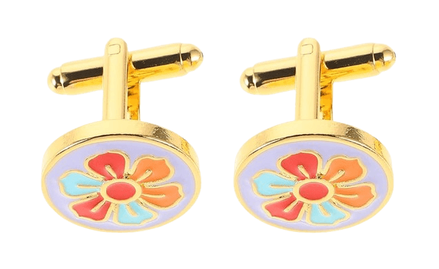 Mens Vintage Floral Cufflinks