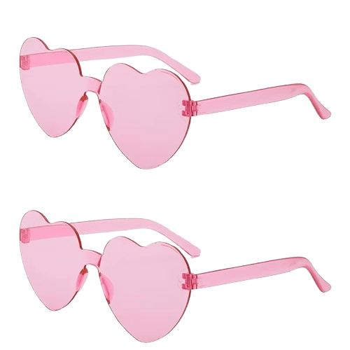 2 Pink Party Glasses