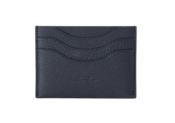 Loro Piana Extra Cardholder Grained Calfskin Blue Navy