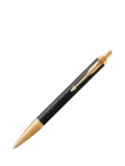PARKER IM Premium Chiselled Ballpoint Pen, Black/Gold