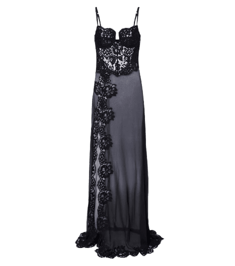 Dolce&Gabbana Lace-trimmed silk and and cotton-blend gown