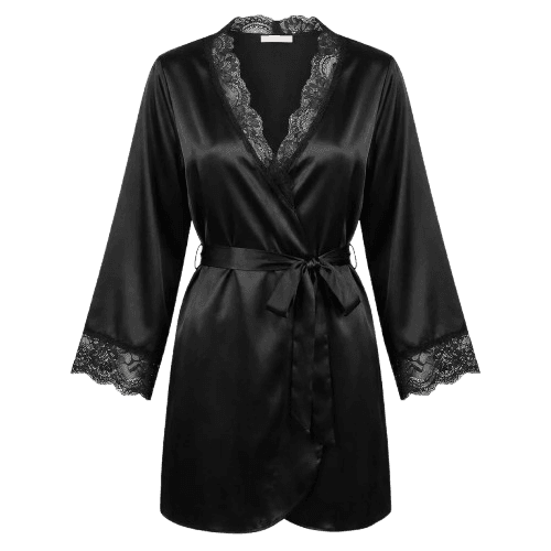 Marelia Nº 314 - Lace Trim Satin Robe