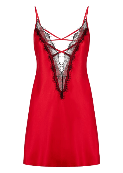 Ann Summers Cherryann Satin Lace Chemise Lingerie - Red
