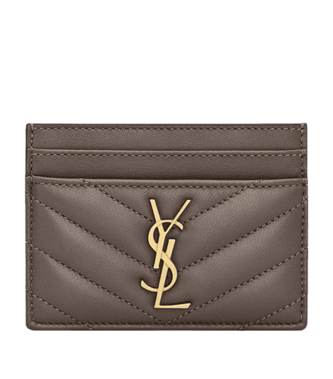 Saint Laurent Leather Cassandre Card Holder
