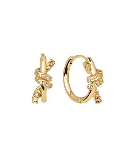 Knot Hoop Earrings in Gold