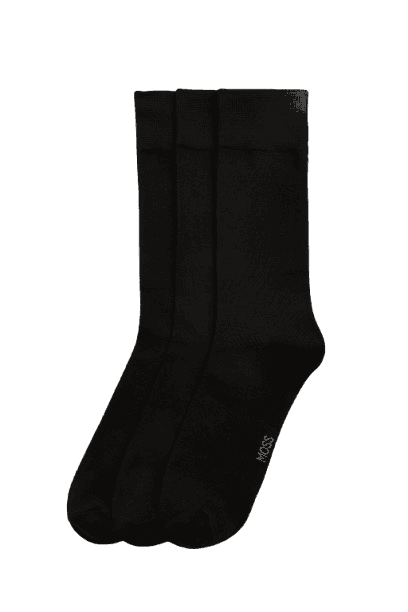 Moss Black 3-Pack Bamboo Socks